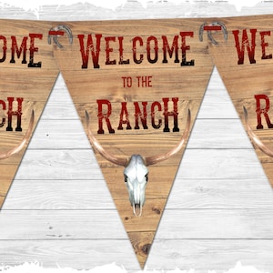 Country & Western Hoe Down American Bunting &#39;Welcome to the Ranch&#39;
