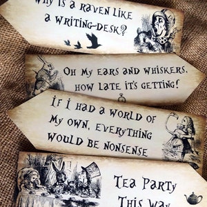 Set of 4 Alice in Wonderland Party Decoration Arrows image 4