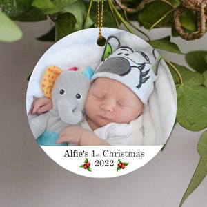 Photo personnalisée Bébé Premier Souvenir souvenir de Noël Décoration cadeau