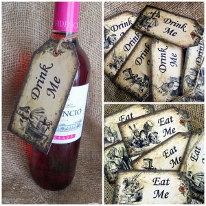 Alice in Wonderland Large 'Eat Me'...'Drink Me' Tags