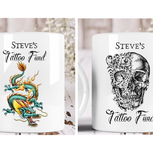Personalised Tattoo Fund Ceramic Savings Pot Gift Idea