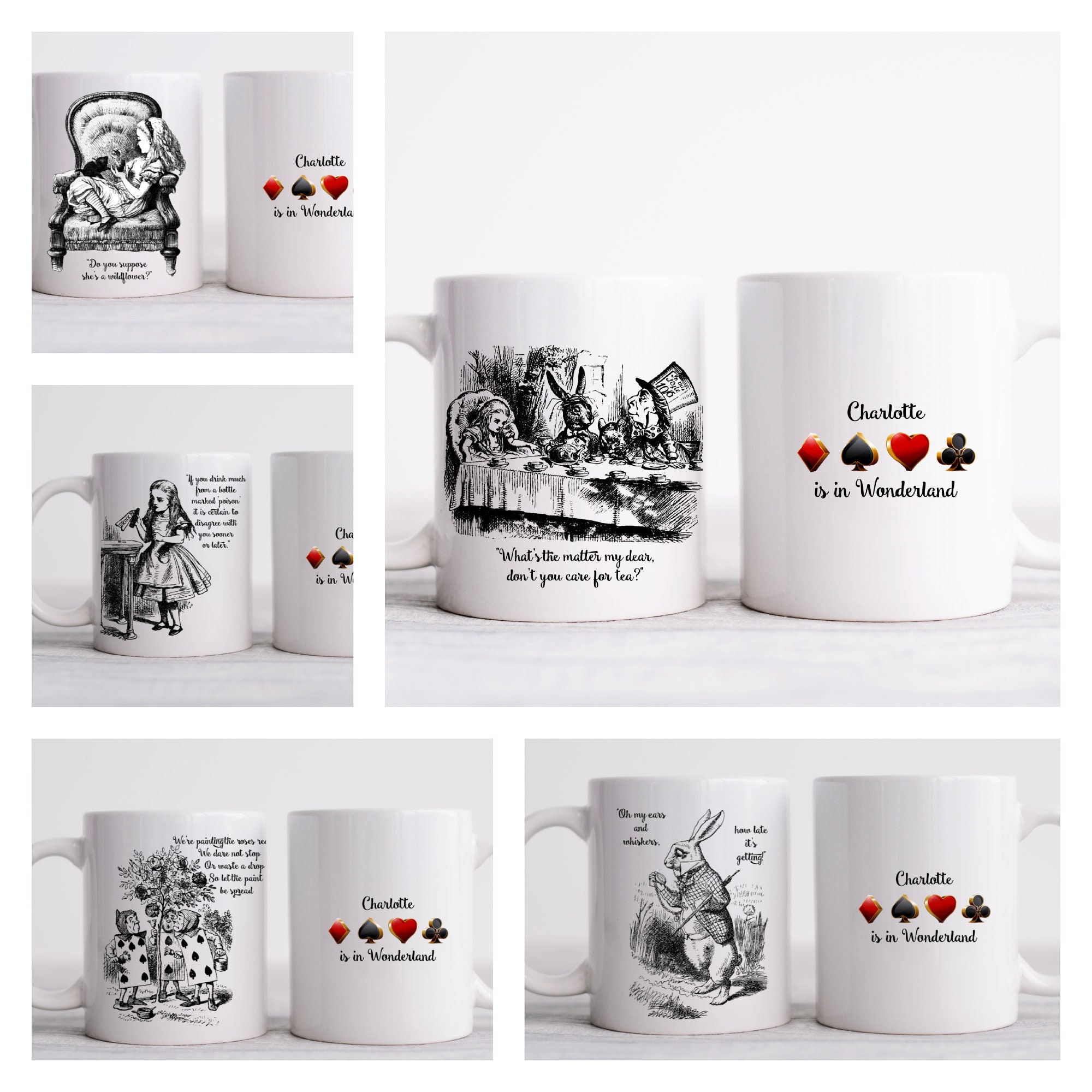 Design pour sublimation de mugs jpeg (fichier numérique) - alice aux pays  des merveilles 008 le lapin blanc - Un grand marché