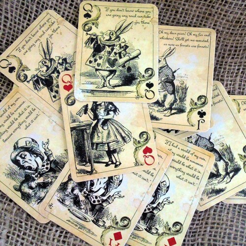 12 Alice in Wonderland Themed Playing Cards Table Etsy