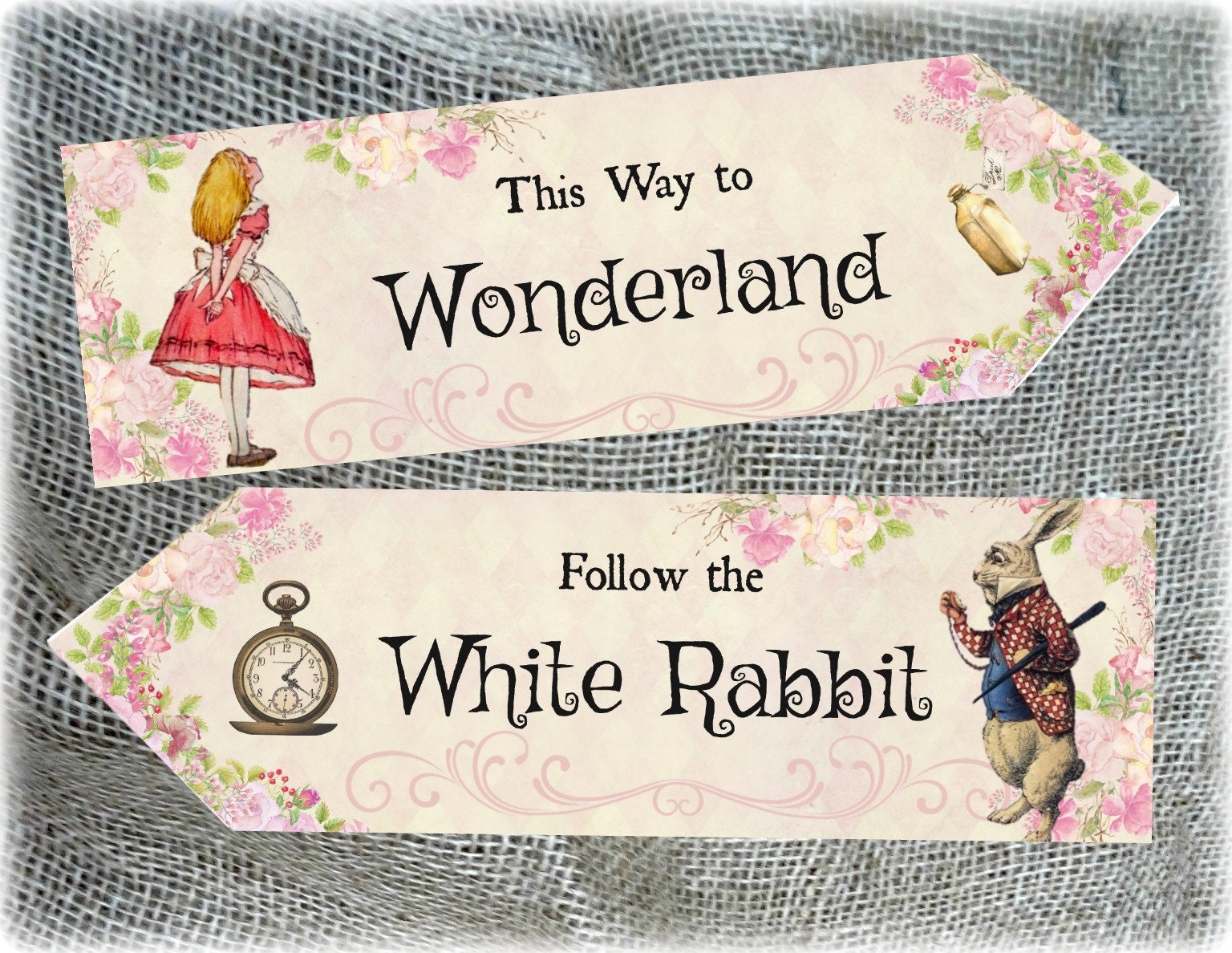 Set Of 4 Alice In Wonderland Party Decoration Arrows – Cardstock Accessories