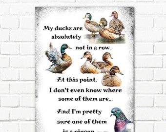 Garden/Indoor Ducks Metal Sign Novelty Gift Idea 27cm x 20cm