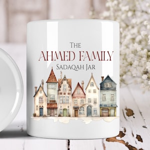 Primitive House Sadaqah Savings Jar Personalised Ceramic Money Box Gift Idea