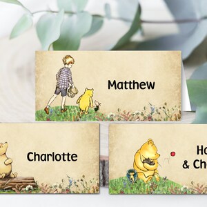 6 étiquettes alimentaires personnalisées Winnie l'ourson ou cartes de nom de lieu de table