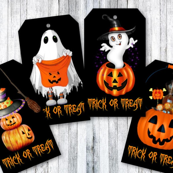 8 Halloween Trick or Treat Gift Tags