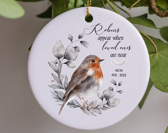 Personnalisé « Robins Appear... » Souvenir en céramique Cadeau de mémoire des proches