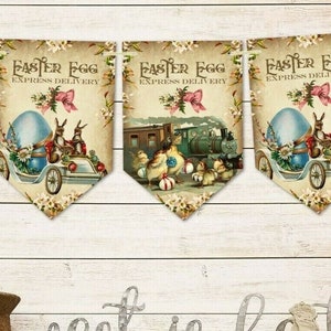 Traditionele Vintage stijl Easter Egg Express Delivery Bunting Banner Decoratie