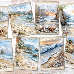 8 nautische kust strand citaten kaarttoppers kaarten maken tags kaarten