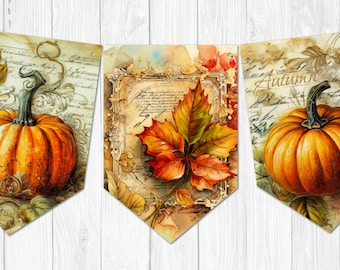 Kürbis Herbst Ernte Wimpelkette Halloween Thanksgiving Dekoration