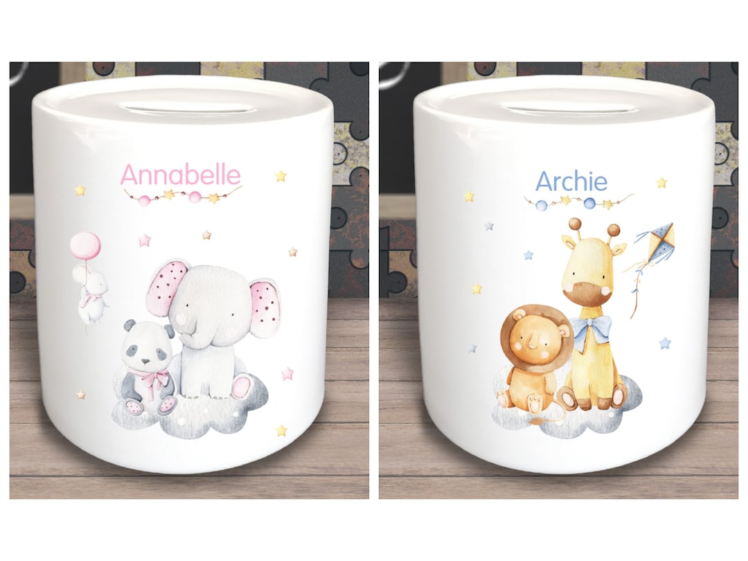 Personalised Children's Baby's First Money Box Ceramic Savings Pot Gift