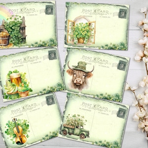 Irische Postkarten mit Umschlägen zum St.Patrick's Day Scrapbook Journal