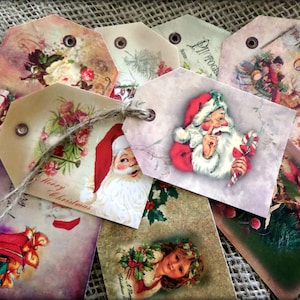 Set of 9 Vintage Christmas Gift Tags