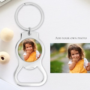Porte-clés ouvre-bouteille photo personnalisé et boîte-cadeau gratuite - Ajoutez votre propre photo