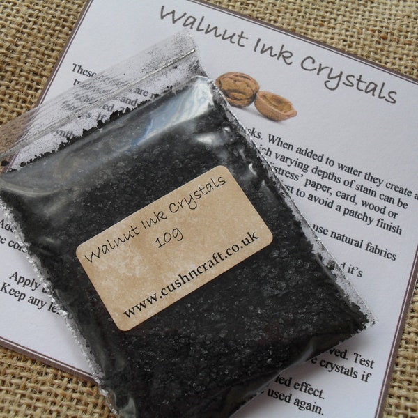 Natural Walnut Ink Crystals for Calligraphy, Distressing & Staining - 10g