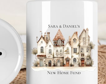 New House or Home Fund Personalised Ceramic Money Box Engagement Gift Idea