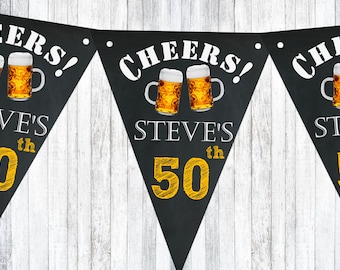 Personalised Cheers Beer Bunting Party Celebration Bunting