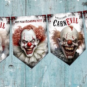 Horror Clown Bunting Halloween &#39;CarnEvil&#39; Party Decoration