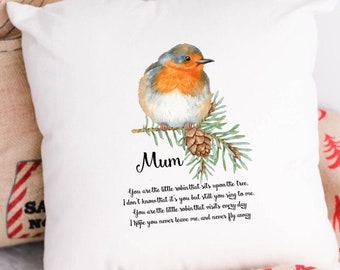 Personalised Robin Memory of a Loved One Cushion Cover Gift Idea