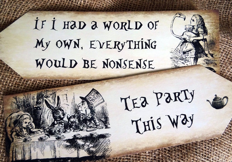 Set of 4 Alice in Wonderland Party Decoration Arrows image 2