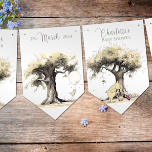 Anniversaire personnalisé pour baby shower de Winnie l'ourson, baptême
