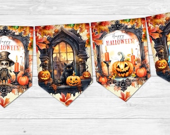 Happy Halloween Wimpelkette & Band - Spooky Mirrors and Windows