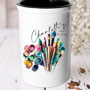 Personalised Ceramic Artist's Paint Brushes Pot Holder Gift Idea