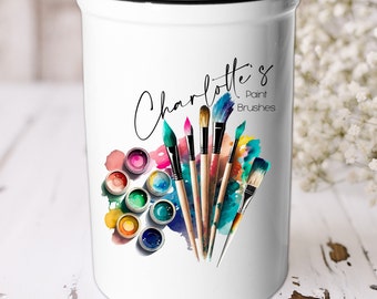 Personalised Ceramic Artist's Paint Brushes Pot Holder Gift Idea