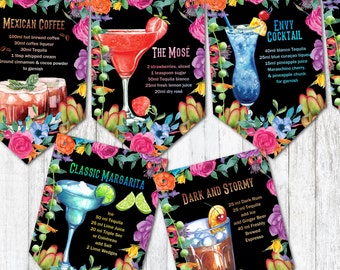 Mexican Tequila Cocktail Recipes Party Celebration Bunting/Banner & Ribbon