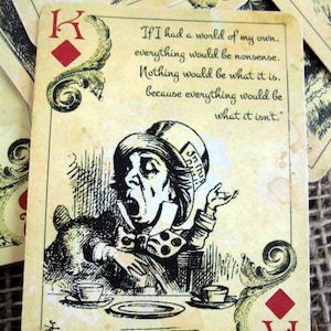 12 Alice in Wonderland Themed Playing Cards Table Decorations,tags ...