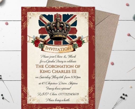 Carte d'invitation anniversaire enfant couronne de roi - Fête