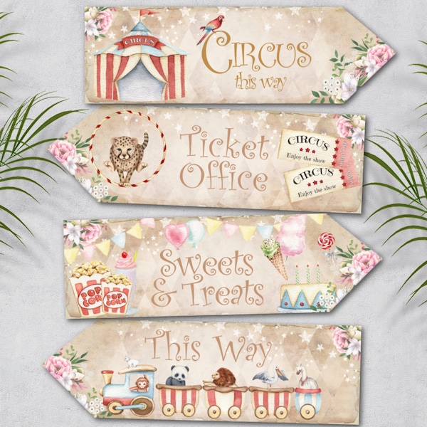 4 Carnival Circus Greatest Show Party Decoration Arrows