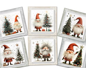 Christmas Card Toppers Quirky Funny Santa Card Making Novelty Decor - 3.5"