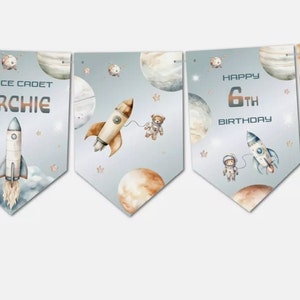 Estamenha espacial de astronauta de pelúcia personalizada e decoração de sala de festa com fita