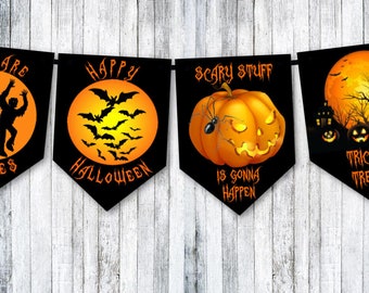 Halloween Pumpkin Bunting Party Decoration & Ribbon