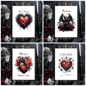 Gothic Valentine's Day Card & Red Envelope