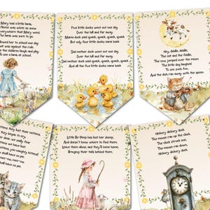 Comptine pour chambre d'enfant, bouquet de fleurs citronné et ruban pour enfants