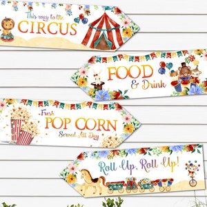 4 Carnaval Circus Party Decoratie Pijlen Borden