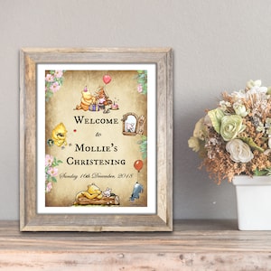 Plaque de bienvenue personnalisée Winnie l'ourson - Toutes les occasions