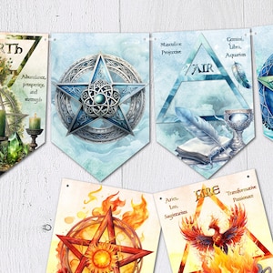 Decorazione della stamina degli elementi pagani Wiccan: terra, aria, acqua e fuoco