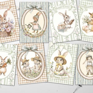 8 étiquettes de décoration pour cartes de style campagnard au charme rustique - avec/sans trous