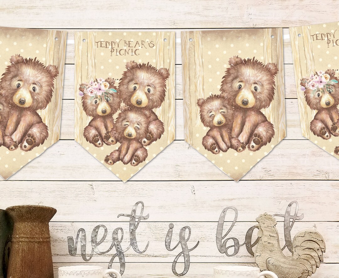 Teddy Bears Picnic Bunting/banner & Ribbon - Etsy