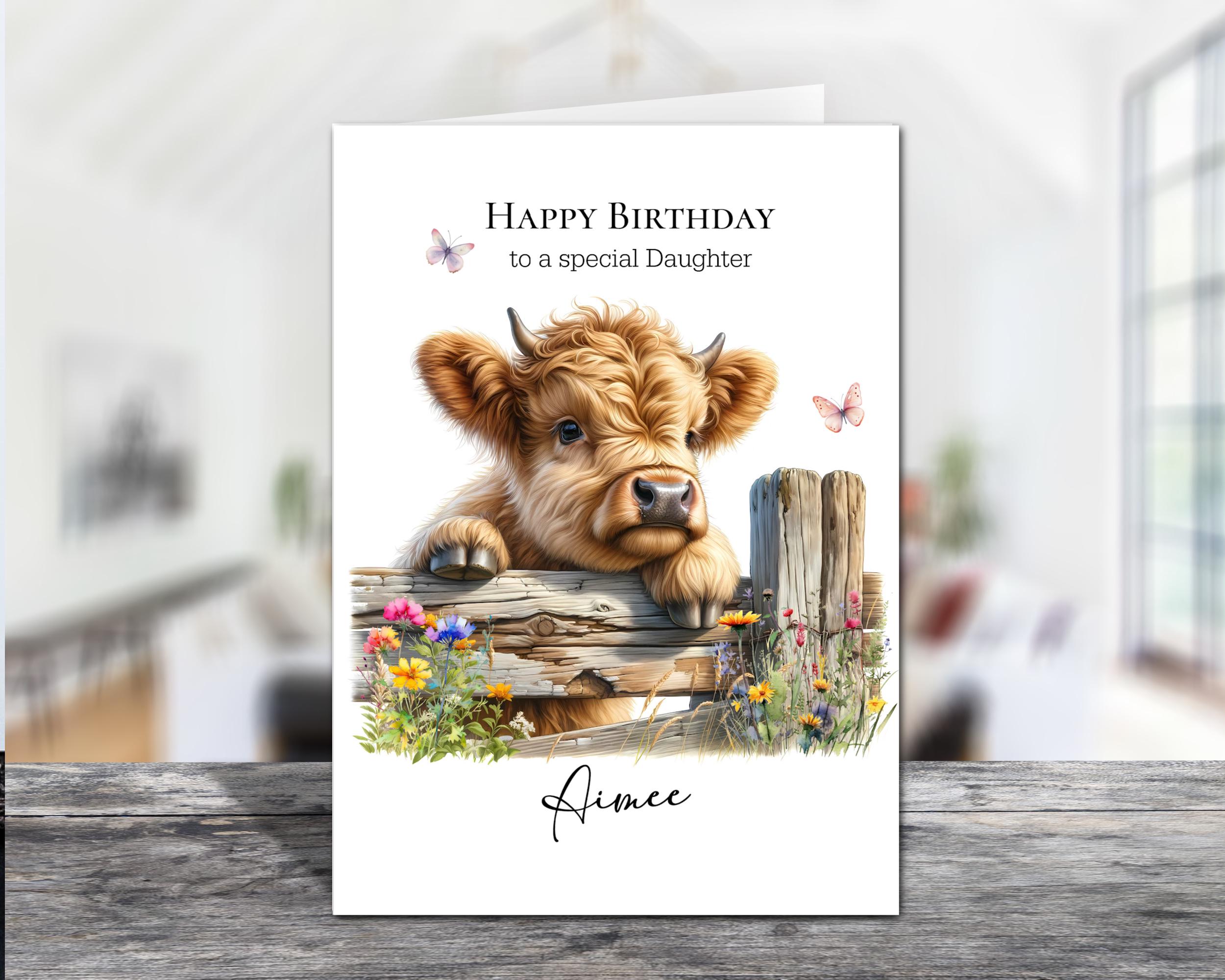 Husband Birthday Card A Vertical Shot Of A Young Highland Cow Coo In The Scottish Highlands Uk 2k5p8r5 Female Birthday Card