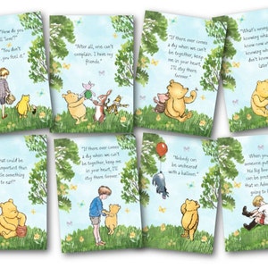 8 decorazioni per etichette ATC con farfalle del bosco di Winnie the Pooh