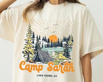 Custom Bachelorette Party Shirts, Vintage Camp Bachelorette Shirts, Camping Tees Camp Themed Lake, Custom Location Shirt, Bachelorette Tees