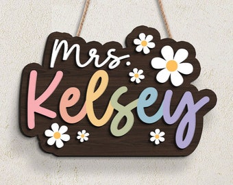 Personalized Teacher Sign, Teacher Gifts For Women, Teacher Appreciation Gifts, Custom Teacher Name Sign, Classroom Decor, Teacher Door Sign
