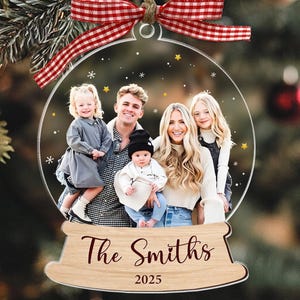 Custom Photo Ornament, Personalized Family Photo Christmas Ornament, Family Photo Ornament, Family Keepsake Gift, Family Christmas Decor
