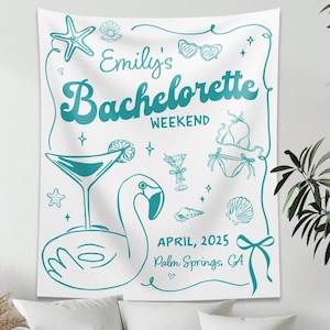Custom Bachelorette Party Decor, Custom Location Bachelorette Party Banner, Coastal Bachelorette Weekend Backdrop, Beach Bachelorette Sign